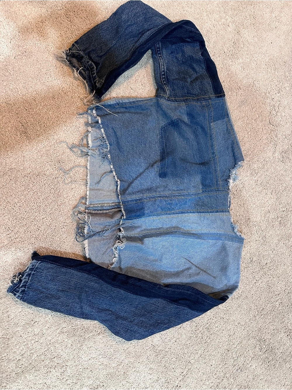 ASOS Patchwork Denim Crop Top